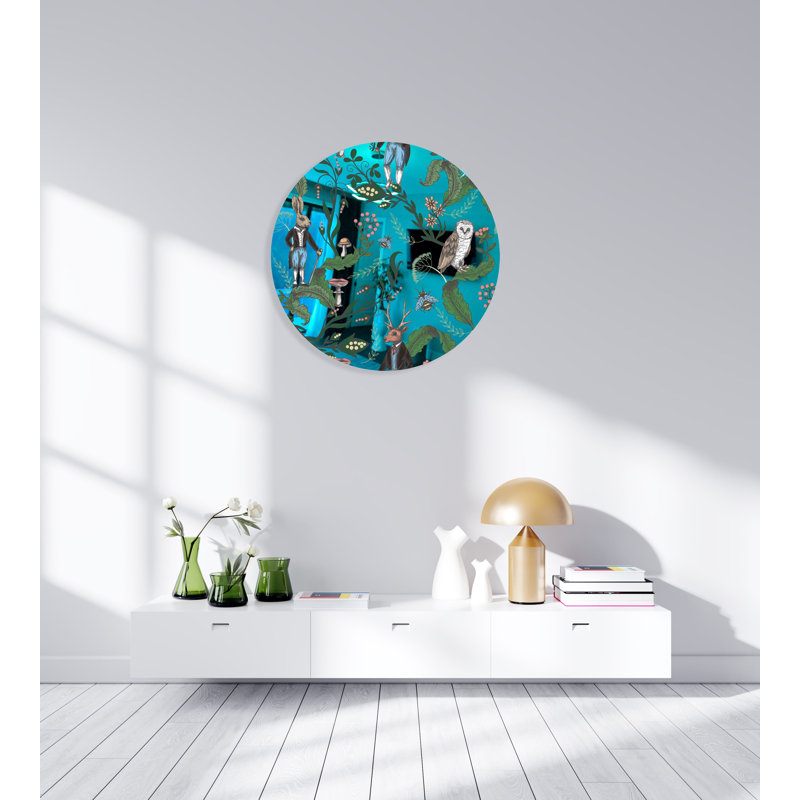 Cercles en acrylique sombres animaux en miroir