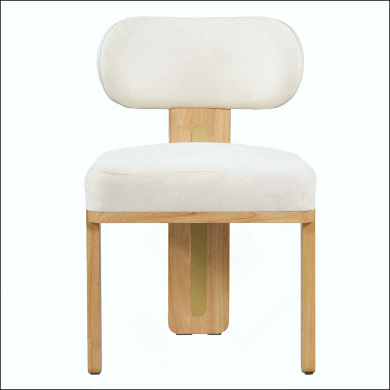 Chaise rembourrée moderne et minimaliste avec pieds en bois d'hévéa massif (sef de 2)