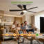 Ventilateur de plafond 52 po avec lumière et télécommande pour chambre à coucher, salon, salle à manger-903663868-903663841