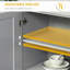 Armoire autoportante avec portes et tiroir Modern Kitchen Pantry, étagère réglable, gris
