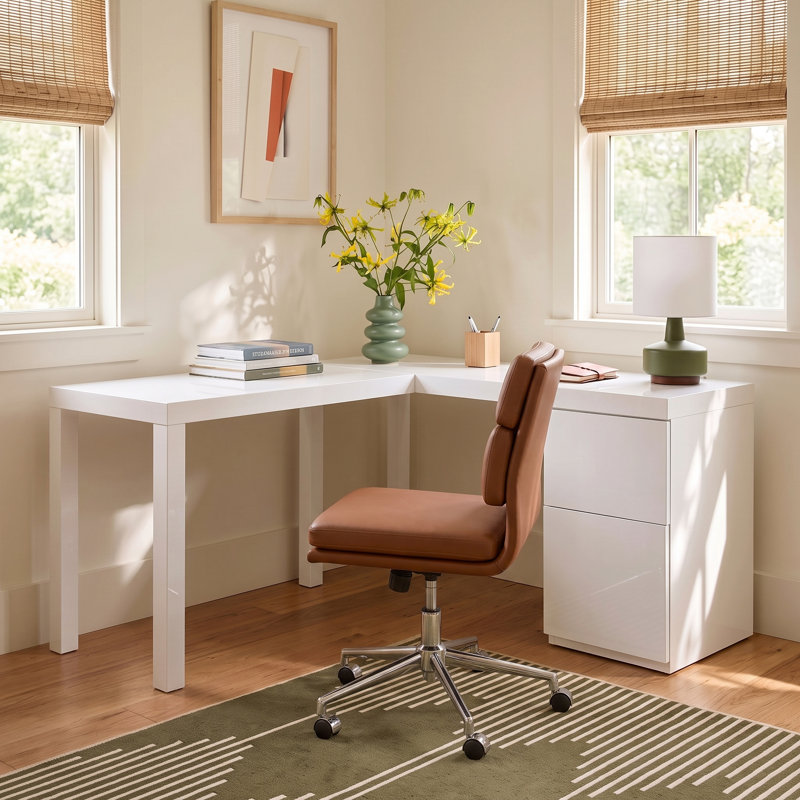 Tresero L-Desk, High Gloss White