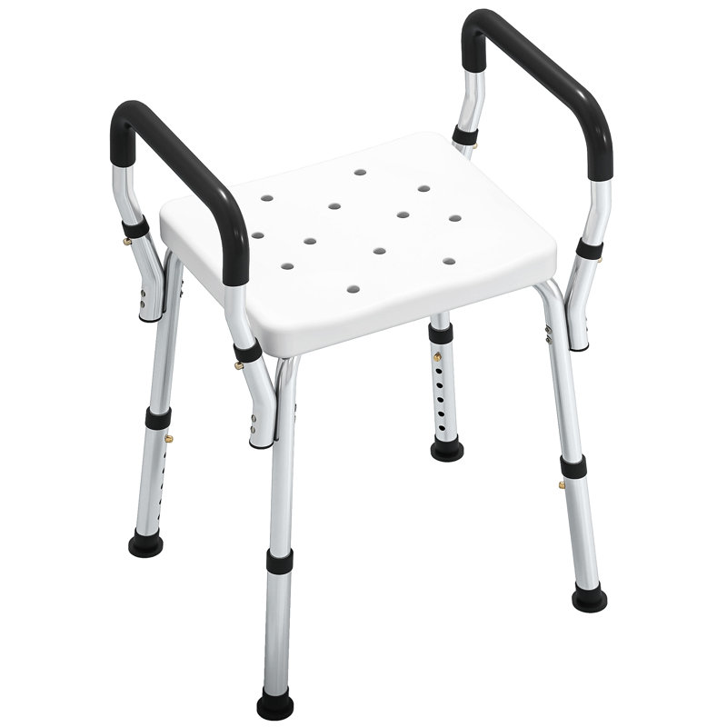 Shower Stool, White/Black