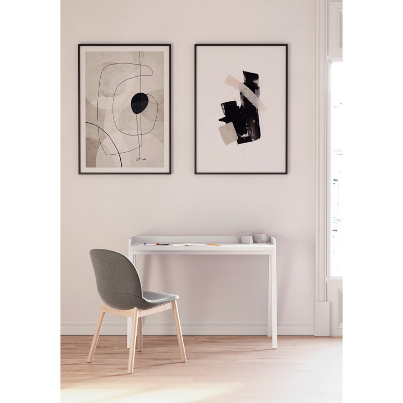 Mcraney Solid Wood Base Writing Desk, White, White