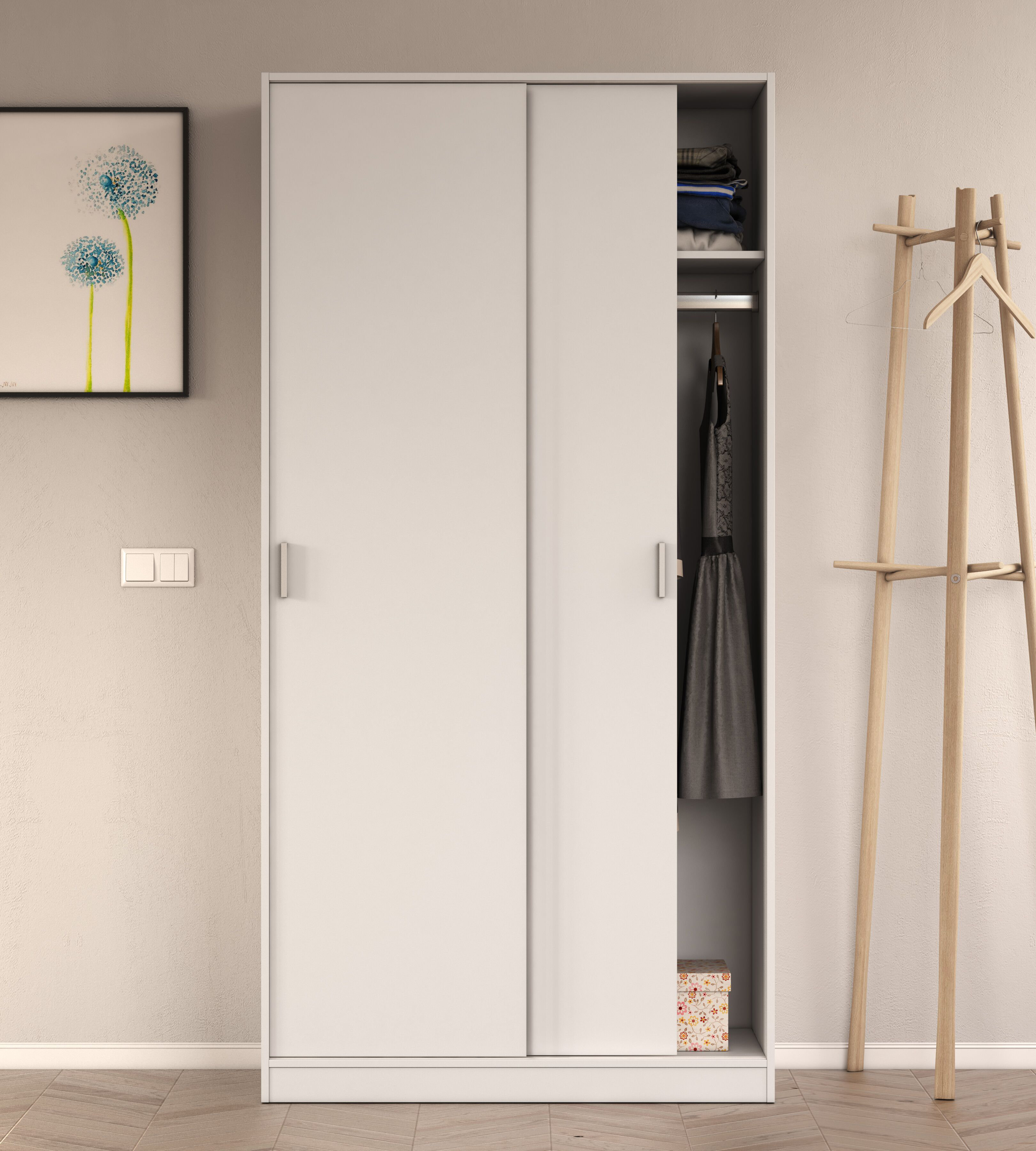 Hashtag Home Silvia Cloakroom Lansing, Bedroom Wardrobe With 2 Sliding
