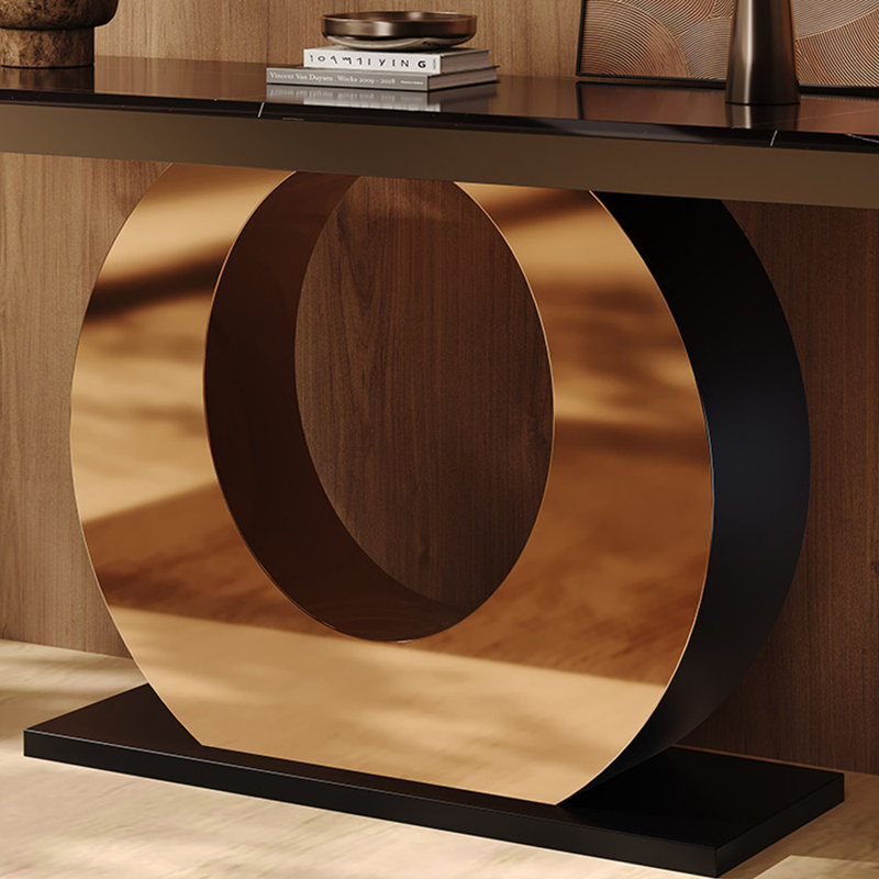 Console italienne de luxe haut de gamme, H 33,5 po x l 70,9 po x P 13,80 po, Noir