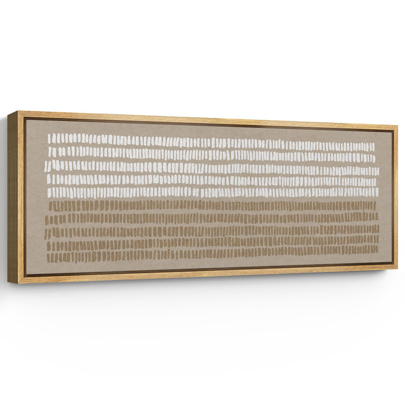 Art moderne moderne avec lignes texturées, H 20 po x l 60 po, Naturel