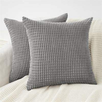 Housse de coussin carré en velours côtelé