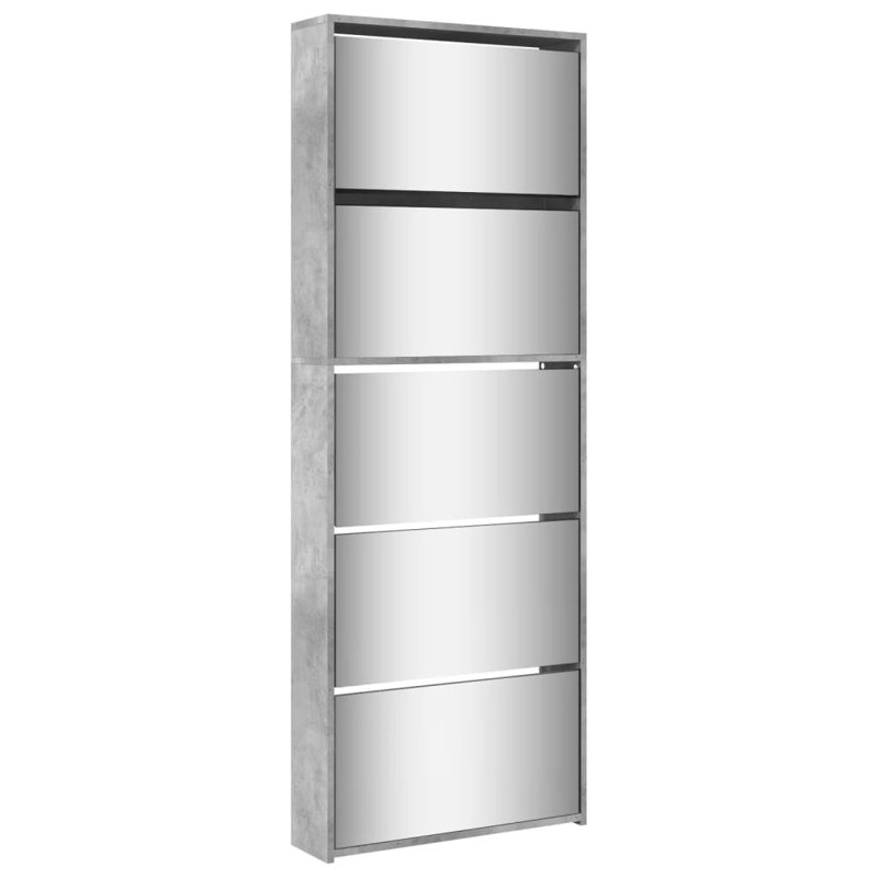 4 Pair Flip Down Shoe Storage, Concrete Grey