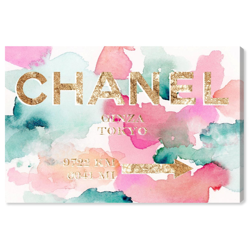 Couture Road Signs - reproduction d'art, H 16 po x l 24 po x P 1,5 po, Toile tendue