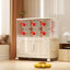 Bacs de rangement pliables avec porte magnétique, armoire de rangement en plastique avec roues