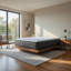Grand matelas Helton, en mousse 3 couches, en tricot extensible bleu de 15 po