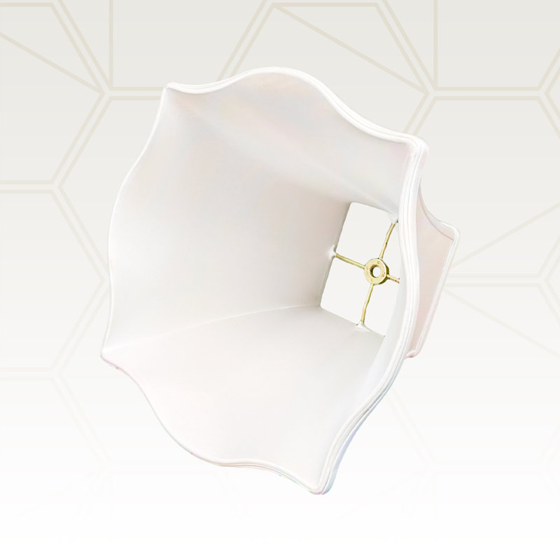 Abat-jour cloche en soie / shantung (Uno), H 9,75 po x l 12 po x P 12 po, Blanc