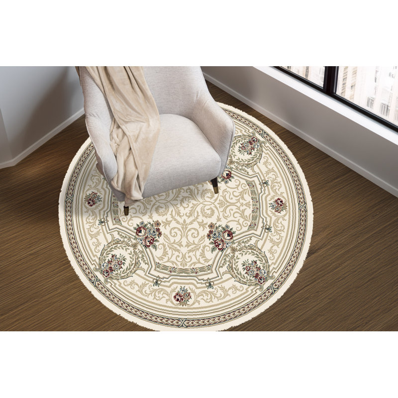 Tapis ivoire Attell, Rond 5 pi 3 po