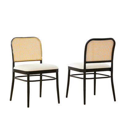Chaise d'appoint rembourrée 18 po H avec dossier en rotin