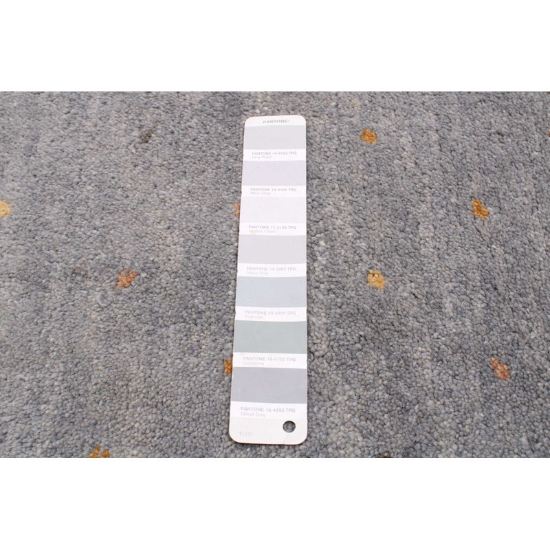 Tapis unique en laine noué à la main gris nouvel âge 8 pi x 11 pi Jerold