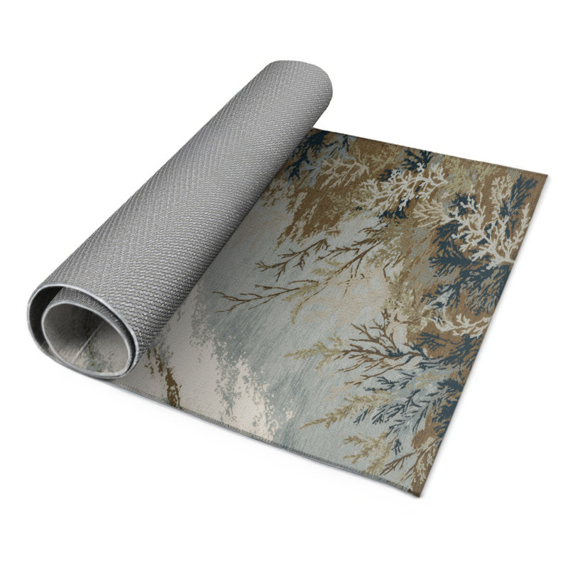 Nature Brown Indoor and Outdoor Area Rug, Rectangle 5' x 7'