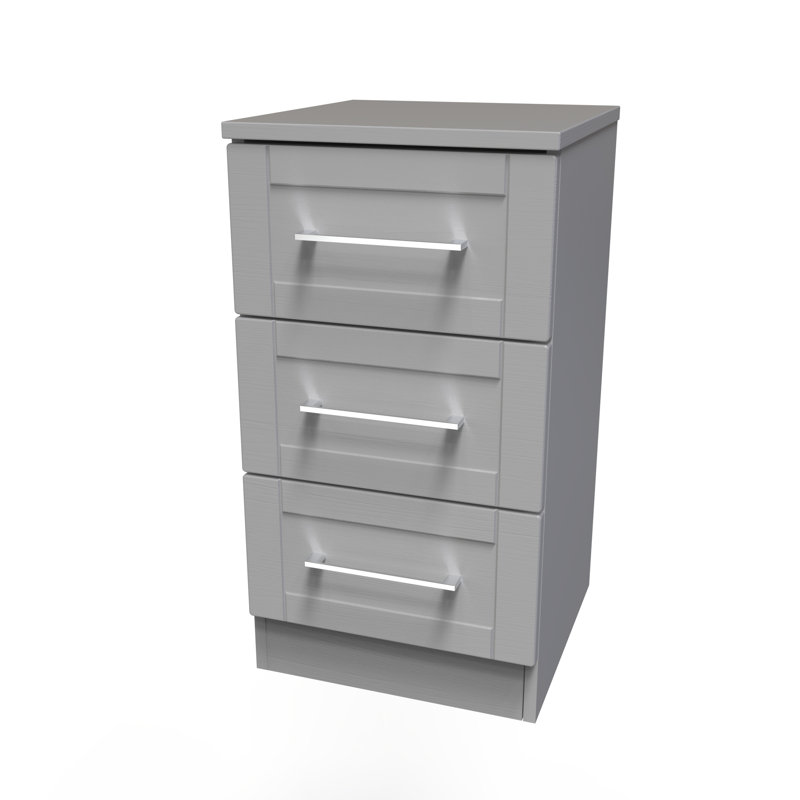 Fully Assembled Lesle 3 Drawer Bedside Table