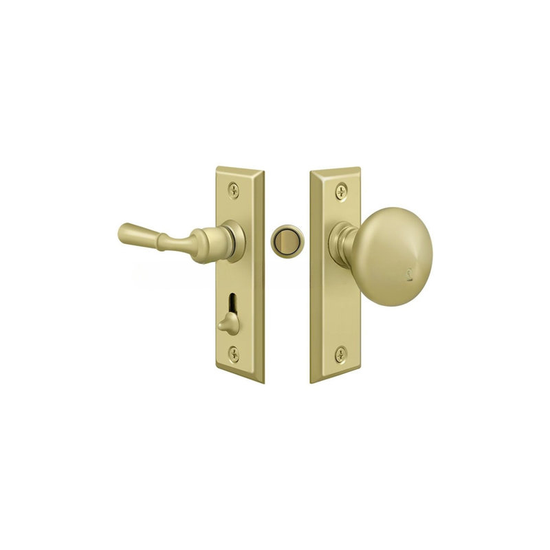 Loquet pour porte de tempête Deltana SDLS480U3, rectangulaire, serrure tubulaire en laiton poli, Laiton poli