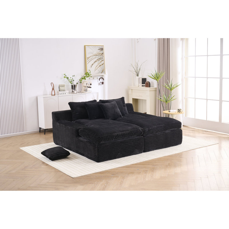 Fauteuils inclinables modernes en velours côtelé, peu encombrants, pour le confort de la maison, Velours côtelé noir