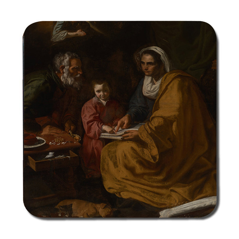 Set of 12 Placemat and Coaster Set in Walnut Wood, High End Print Artwork, Exclusive Collection