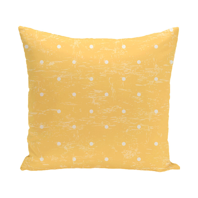 Surf, Sand, & Sea Polka Dots Reversible Throw Pillow, Yellow, 18" H x 18" W