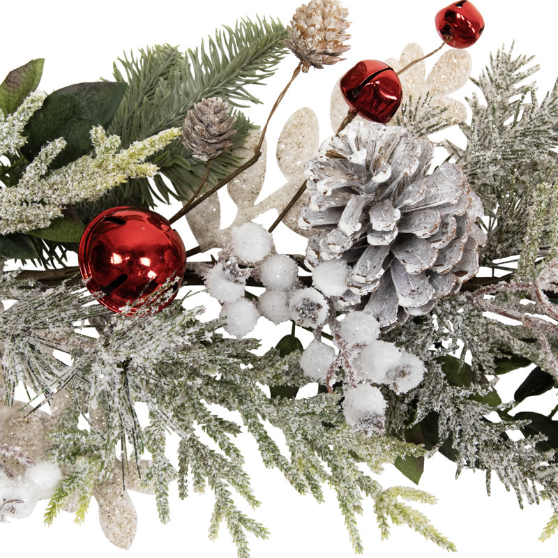 Frosted Pinecones And Berries Artificial Christmas Garland - 6' X 8" - Unlit