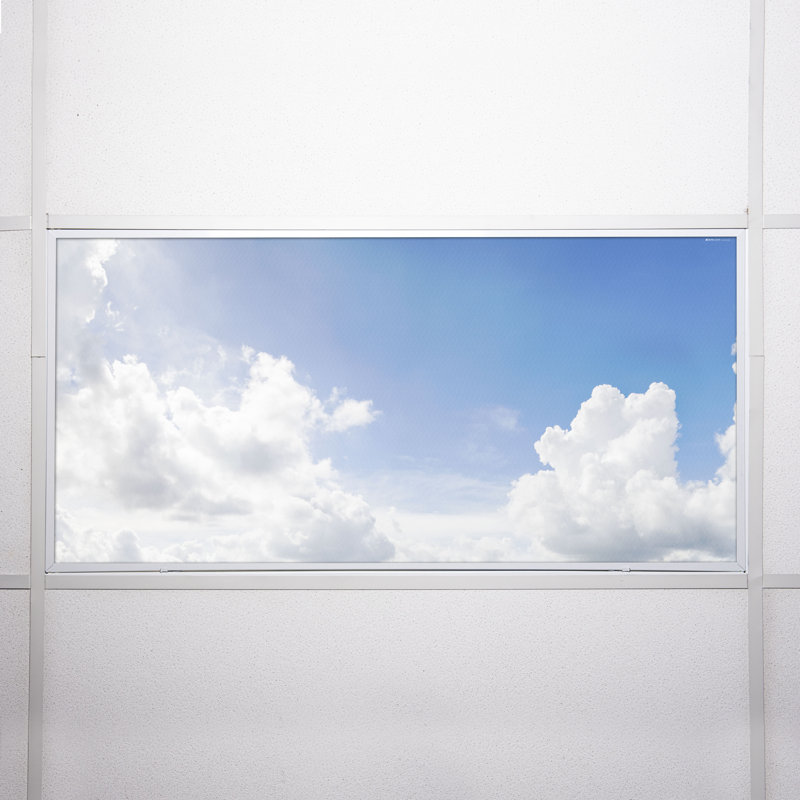 Cloud Classroom Fluorescent Light Covers for Ceiling Lights - For 2x4 Light Fixture - by Octo Lights