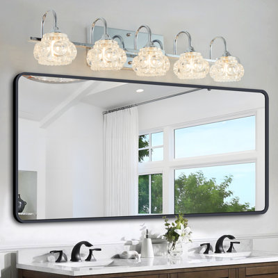 5-Light Bathroom Vanity Light Wall Sconce with Shade Wall Mount Lighting for Bathroom(No Bulbs)