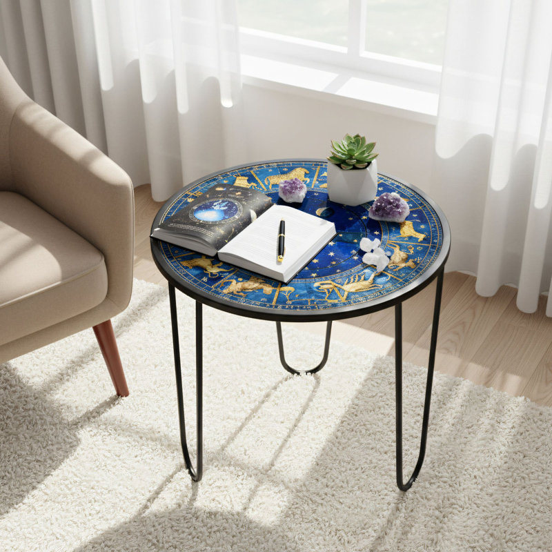 Table basse moderne avec plateau 100% verre trempé, 21,0 po x 21,0 po x 21,7 po | Structure robuste en 100% métal | Conception élégante et élégante, parfaite pour le salon ou le bureau | Pièce décorative contemporaine pour la maison contemporaine