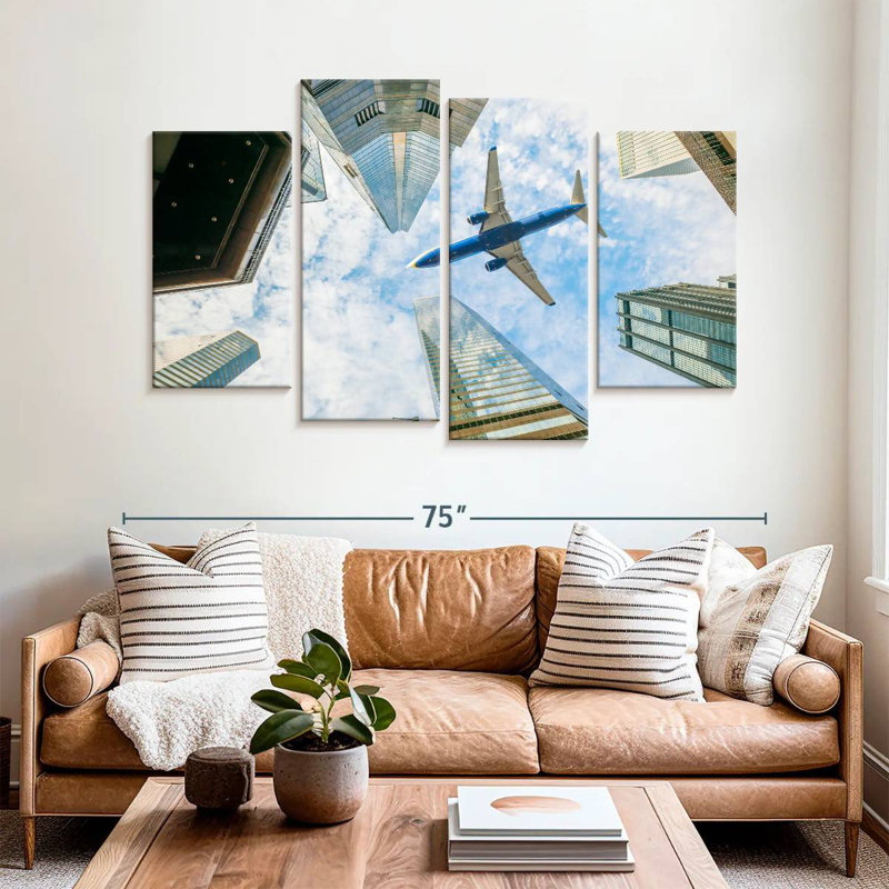 Nicci Airplane Above Hong Kong, 42'' H x 68'' W