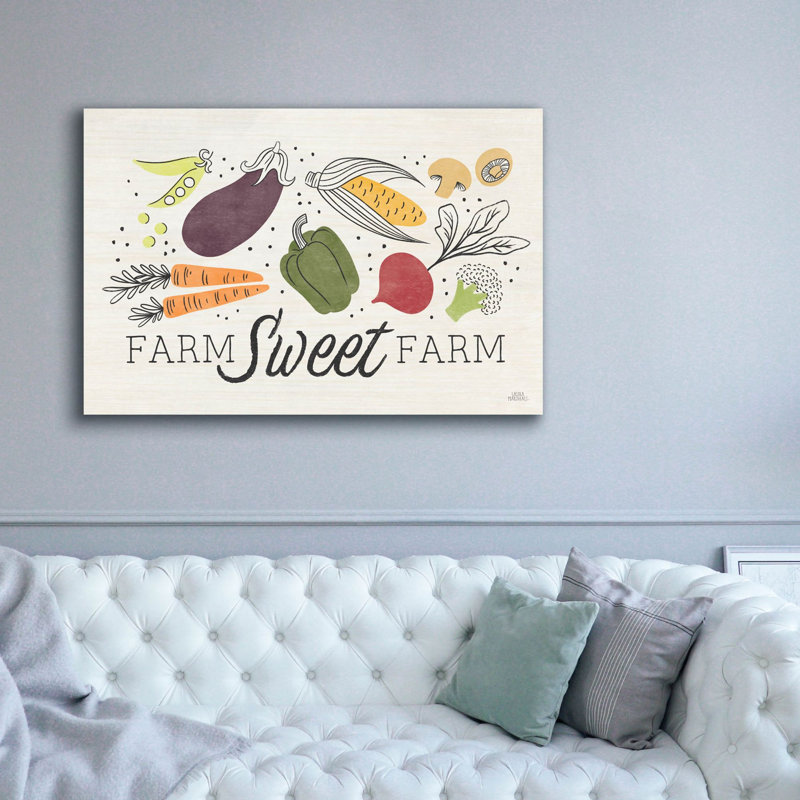 «Garden Goodies 1 Cream» par Laura Marshall, art mural sur toile, H 40 po x l 60 po x P 1,5 po