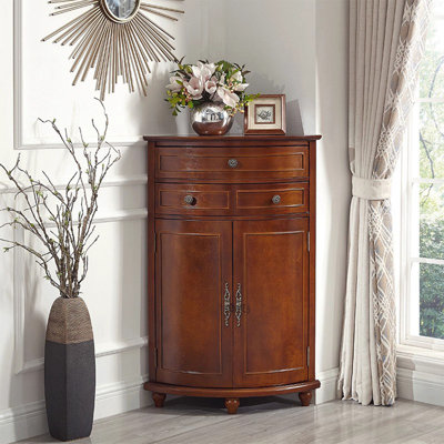 Walnut Solid + Manufactured Wood Corner cabinet