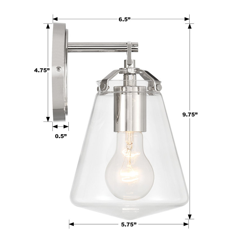 Salana Mizel Armed Sconce, Polished Nickel