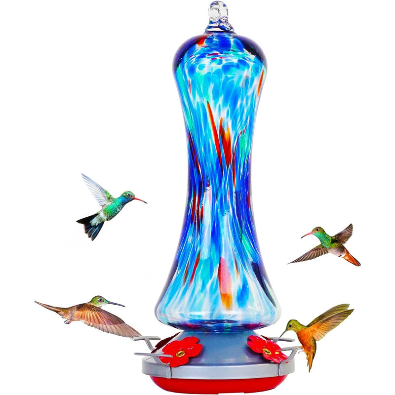 Olibia Glass Hanging Hummingbird Feeder