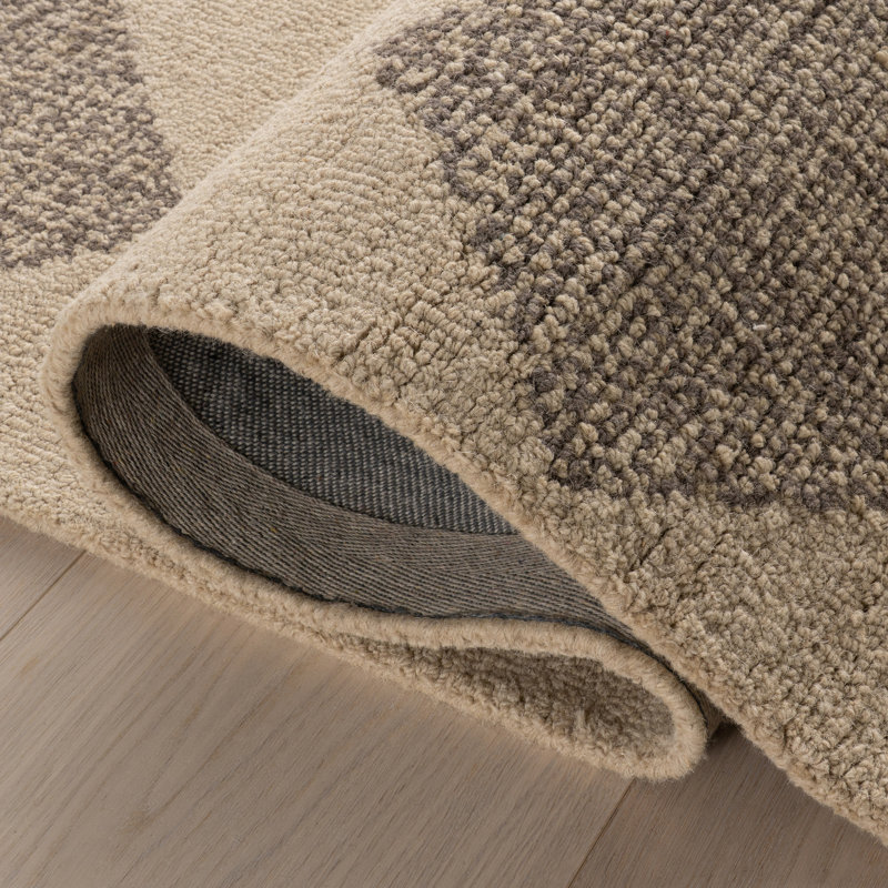 Nivora Tufted Diamond Area Rug, Beige, Rectangle 8'6" x 11'6"