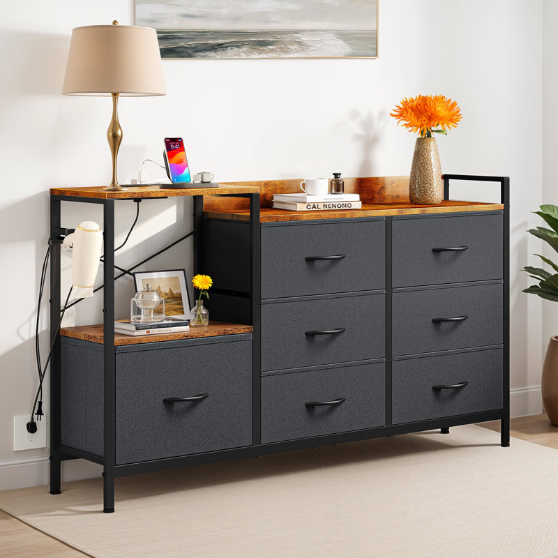 Commode Zibal, Gris foncé