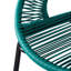 Deux tabourets de bar bleu sarcelle et facile à nettoyer, forme ergonomique pour une utilisation à long terme, artisanat tissé exquis, comptoir de cuisine de patio nécessitant peu d'entretien, détail élégant, rustique