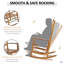 Chaise berçante d'extérieur, chaise berçante de patio en bois