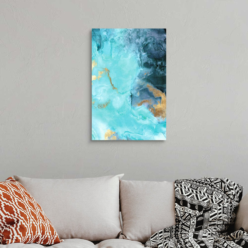 Reproduction d’art sur toile, "Gold Under the Sea II" par Eva watts, Toile tendue, H 30 po x l 20 po x P 1,25 po