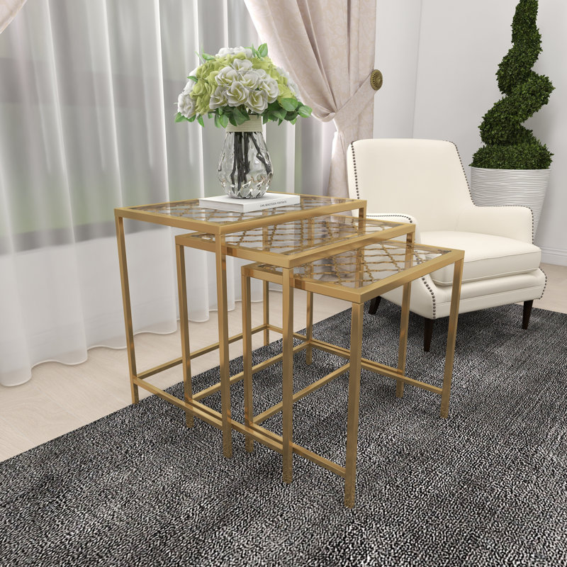 Table gigogne en verre Radner