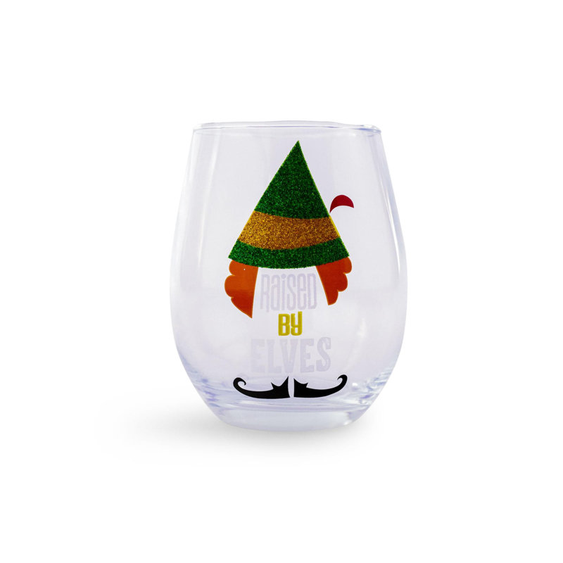 Verre à pied sans pied Buddy The Elf «Raised By Elves» | Peut contenir 20 onces