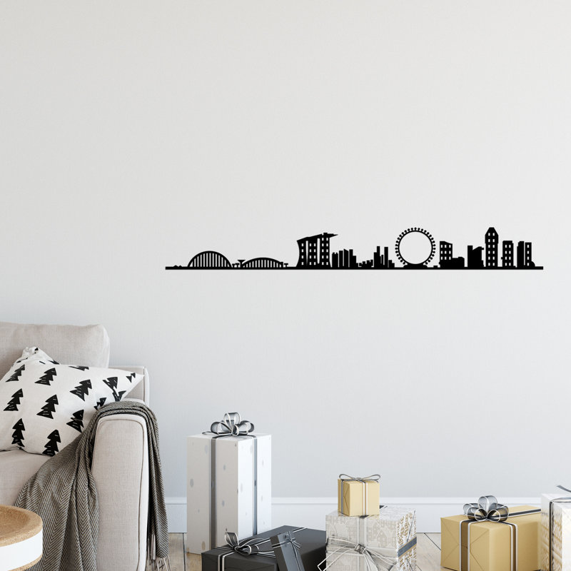 Elegant Decorative Metal Wall Accessory, Black Finish, 49.2 x 5.5 inches | 100% Metal, Thickness: 0.06 inches | Stylish Home Decor for Living Room, Office & Entryway, Durable and Eye-Catching Design