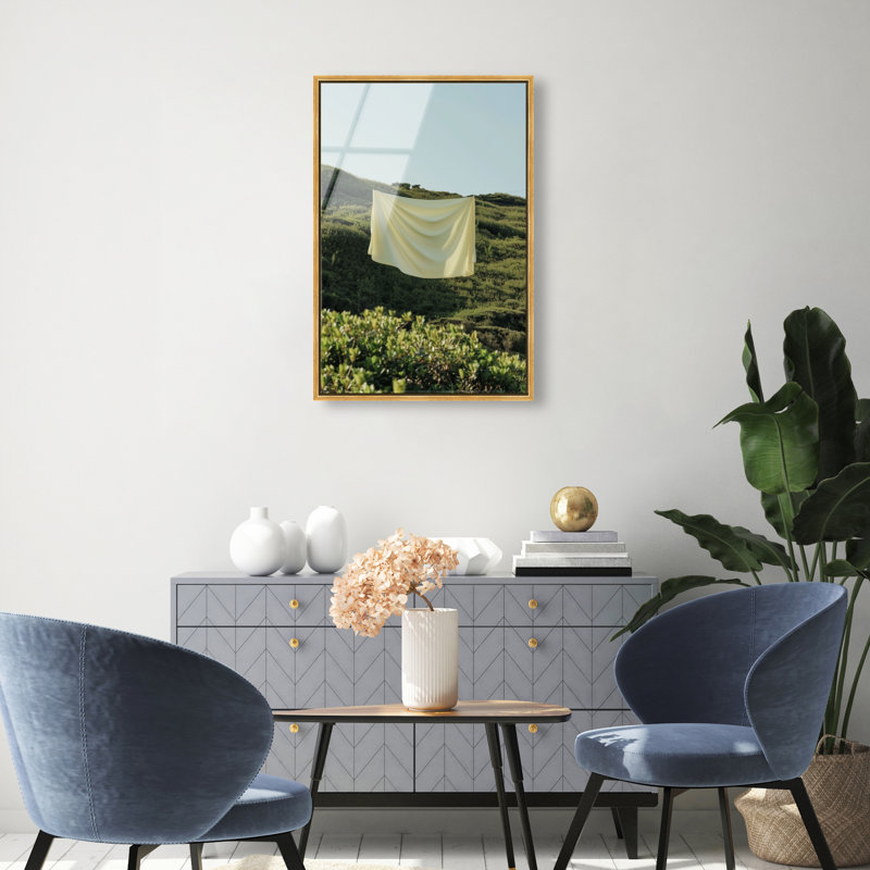 Floating Cotton II High-Gloss Frameless Acrylic Glass Wall Art Bath & Laundry Print by Oliver Gal, Ready to Hang, 10 x 15