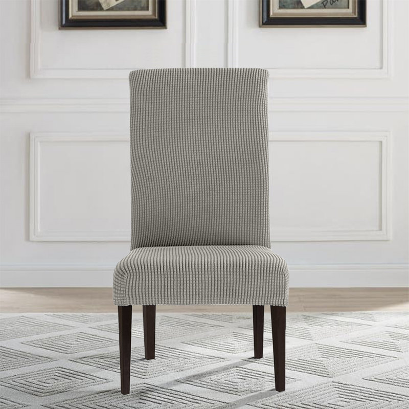 Housse pour chaise de salle à manger Modern, Mélange de polyester gris
