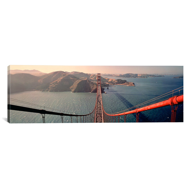 «Golden Gate Bridge California», reproduction de photo sur toile, H 24 po x l 72 po x P 1,5 po, Toile tendue