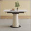 Table de salle à manger rétractable à dalle de roche pliante, table carrée extensible moderne avec base en acier inoxydable revêtue de cuir, table de cuisine à double usage pour les petits appartements