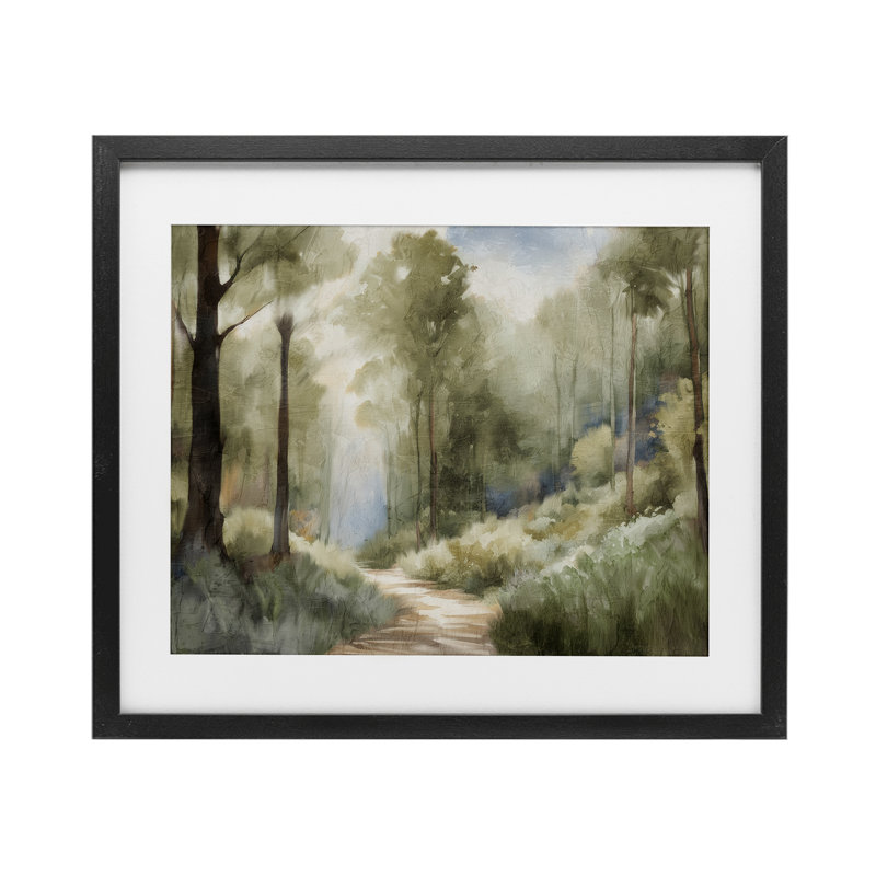 «Hazy Atmospheric Walk», reproduction d'art sous verre, conception de Kim Allen, H 13 po x l 16 po, Cadre noir minuit