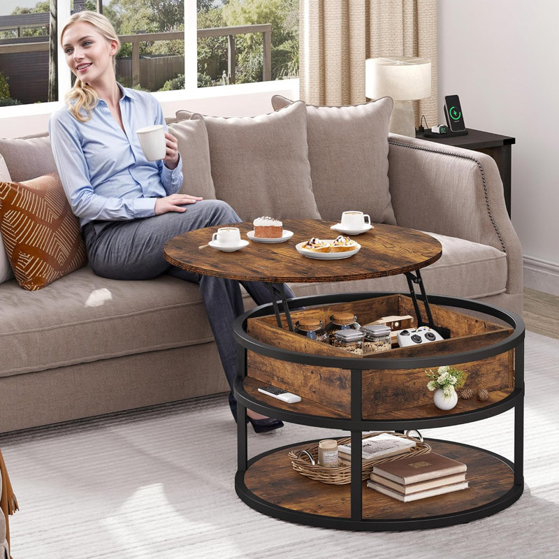 Table basse simple, Brun