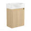 Ensemble de meuble-lavabo de salle de bain 16 po pour petit espace, petit meuble-lavabo moderne avec lavabo en céramique, ensemble d'armoire pour petit lavabo de salle de bain, chêne-329664762