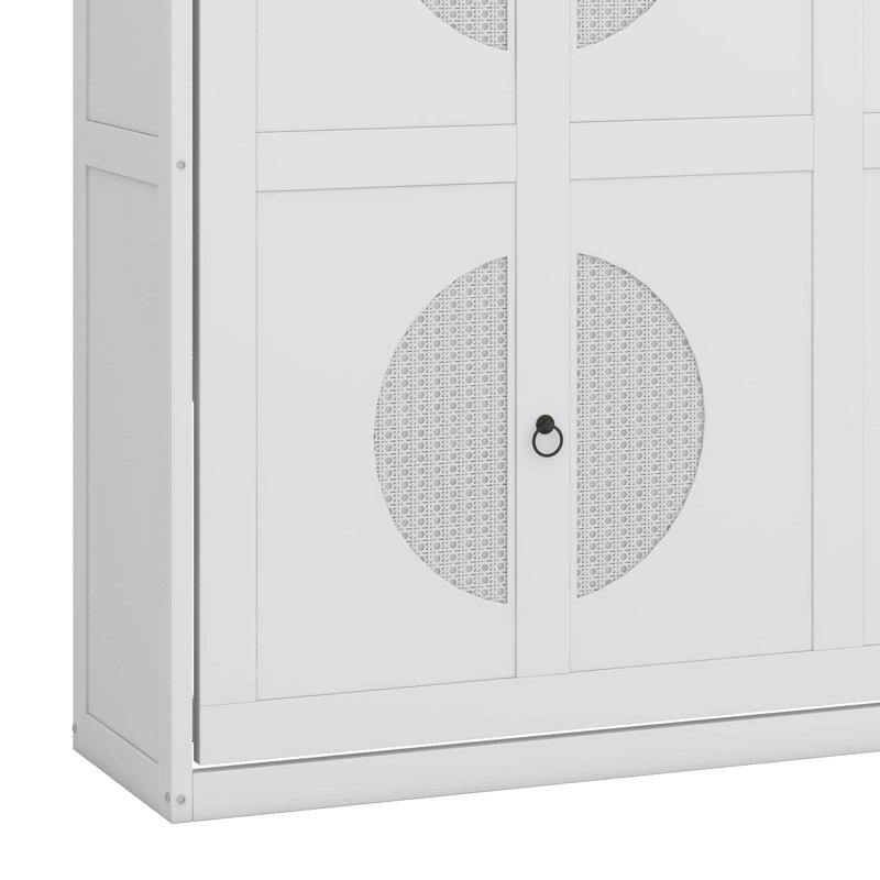 Lit escamotable mural multifonctionnel - Conception peu encombrante, Lit double, Blanc